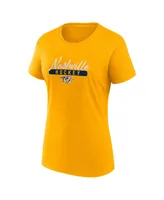 Women's Fanatics Gold, Navy Nashville Predators Two-Pack Fan T-shirt Set