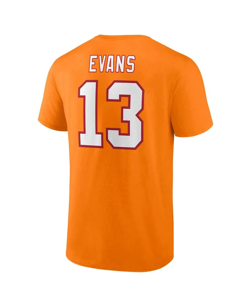 Men's Fanatics Mike Evans Orange Tampa Bay Buccaneers Throwback Player Icon Name and Number T-shirt