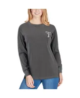 Women's Charcoal Texas Tech Red Raiders Comfort Colors Campus Skyline Long Sleeve Oversized T-shirt