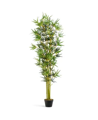 6 ft Artificial Bamboo Silk Tree Indoor Outdoor Home Office Decorative Planter