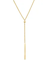 Rope Bar Lariat Necklace in 14k Gold