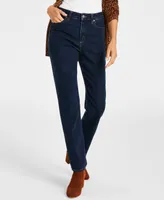 Style & Co Petite High-Rise Natural Straight-Leg Jeans, Short