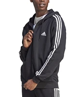 adidas Men's Essentials 3-Stripes Regular-Fit Full-Zip Fleece Hoodie