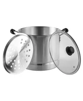 Imusa Aluminum 16 Quart Steamer and Tamalera with Glass Lid