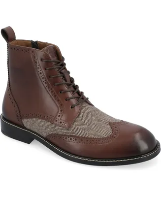 Thomas & Vine Men's Jarett Wide Width Tru Comfort Foam Lace-Up Wingtip Ankle Boots