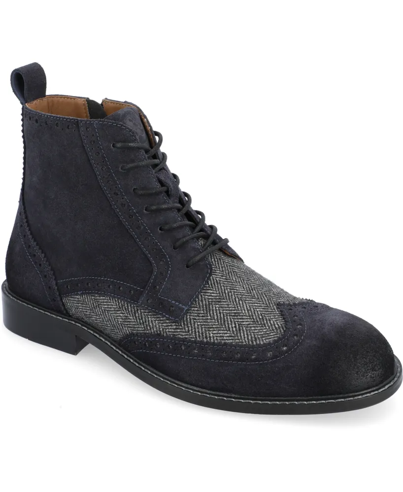 Thomas & Vine Men's Jarett Wide Width Tru Comfort Foam Lace-Up Wingtip Ankle Boots