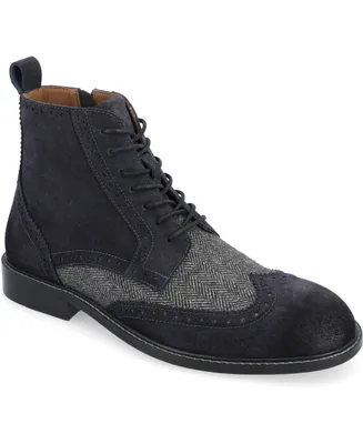 Thomas & Vine Men's Jarett Wide Width Tru Comfort Foam Lace-Up Wingtip Ankle Boots