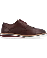 Vance Co. Men's Warrick Wide Width Tru Comfort Foam Wingtip Lace-Up Derby Dress Shoes