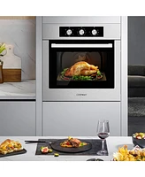 24'' Single Wall Oven 2.47Cu.ft Built-in Electric Oven 2300W w/ 5 Cooking Modes