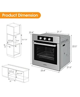 24'' Single Wall Oven 2.47Cu.ft Built-in Electric Oven 2300W w/ 5 Cooking Modes