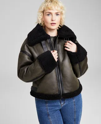 And Now This Women's Faux-Shearling Jacket, Created for Macy's