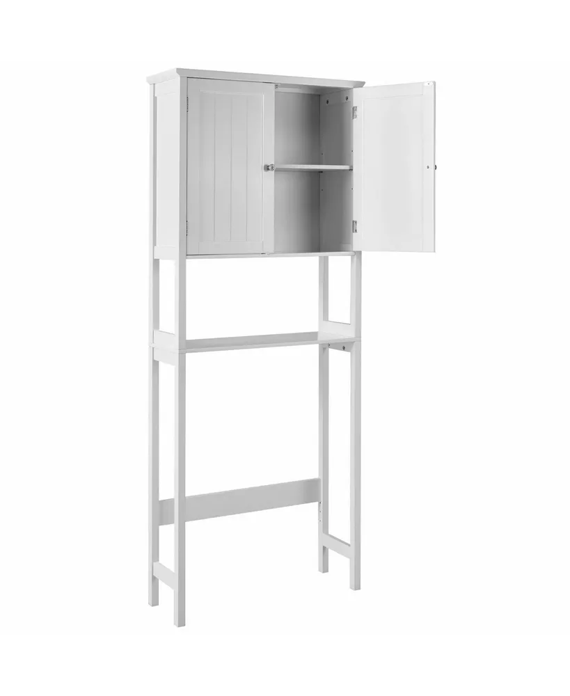 Bamboo Over The Toilet Storage Cabinet Bathroom with Adjustable Shelf -  Costway