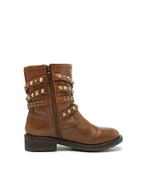 Schutz Women's Luizia Low Mid-Shaft Studded Moto Boots