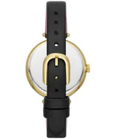 kate spade new york Women's Holland Quartz Three Hand Black Leather Watch 34mm