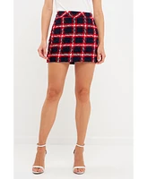 English Factory Women's Plaid Mini Skirt