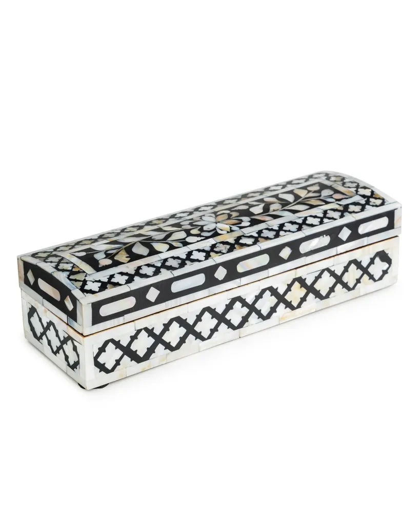 Gauri Kohli Jodhpur Mother of Pearl Decorative Jewelry Box, Small