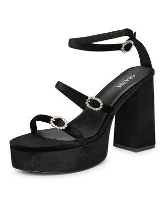 Smash Shoes Women's Brandy Stacked Platform Heels Dress Sandals - Extended Sizes 10-14