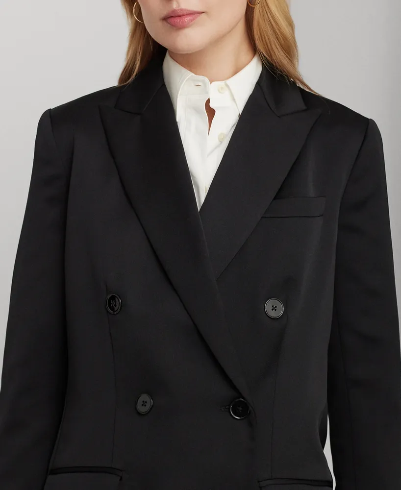 Lauren Ralph Lauren Women's Double-Breasted Satin Crepe Blazer