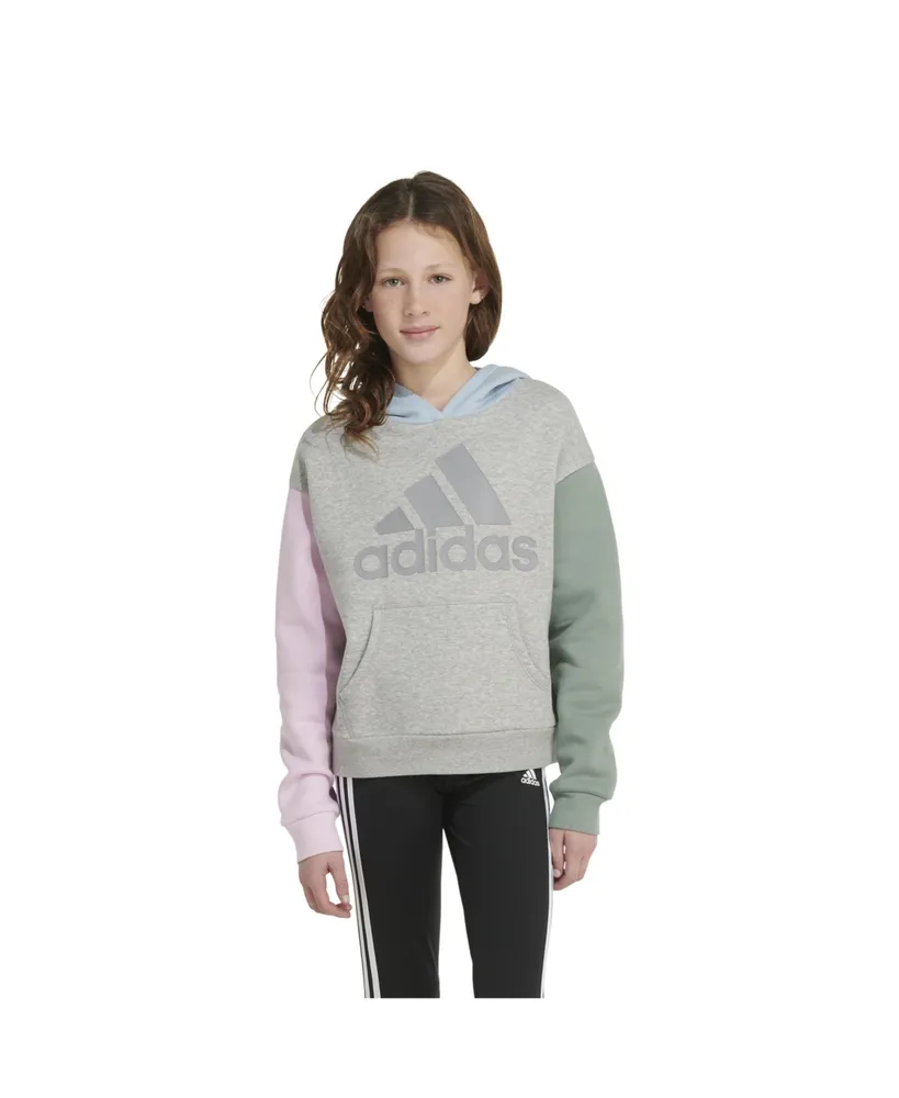 adidas Big Girls Long Sleeve Color Block Hoodie