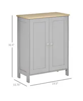 Homcom 32" Wooden Kitchen Storage Buffet Server Sideboard Table Cabinet, Grey