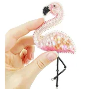 Charivna Mit Bp-216C Beadwork kit for creating brooch "Flamingo" - Assorted Pre