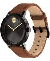 Movado Men's Bold Evolution 2.0 Swiss Quartz Cognac Leather Watch 40mm