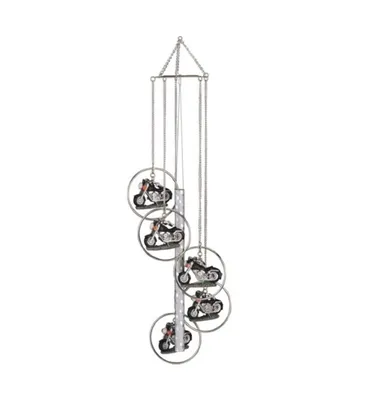 24" Long 5-Ring Polyresin Motorcycle Wind Chime