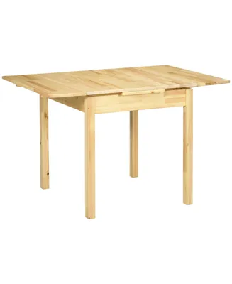 Homcom Folding Dining Table with Drop Leaf, Natural
