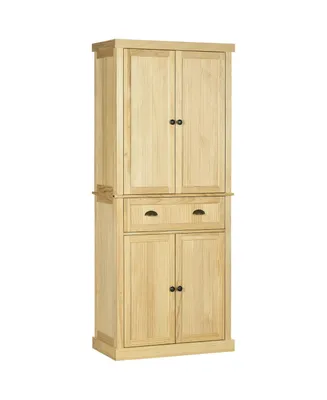 Homcom 72" Pinewood Large Kitchen Pantry Storage Cabinet