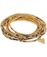 Guess Gold-Tone 10-Pc. Set Rhinestone Stretch Bracelets