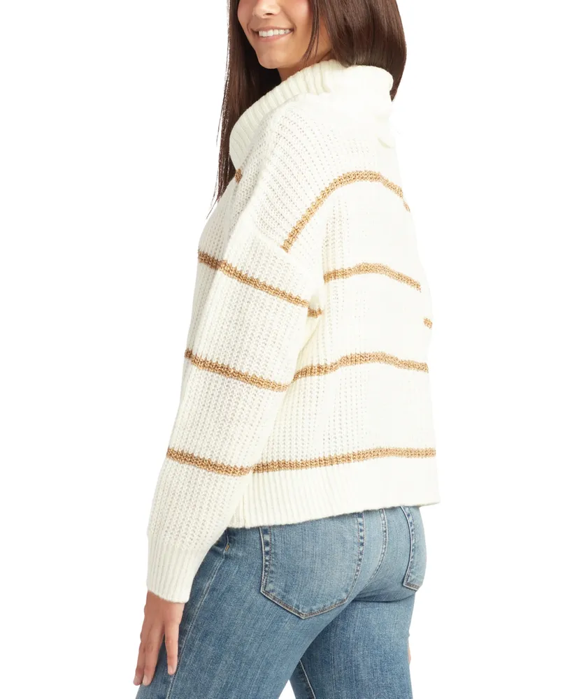 Bcx Juniors' Cowlneck Striped Sweater
