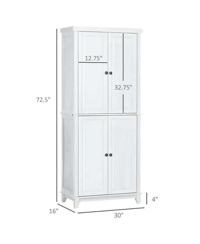 Homcom 72.5" Pinewood Large Kitchen Pantry Storage Cabinet