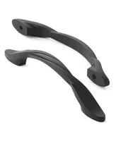 Cauldham 5 Pack Solid Braided Kitchen Cabinet Pulls Handles (5" Hole Centers) - Drawer/Door Hardware - Style M260 - Matte Black