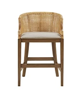 Martha Stewart Collection Playa 25" High Handcrafted Rattan Counter Stool