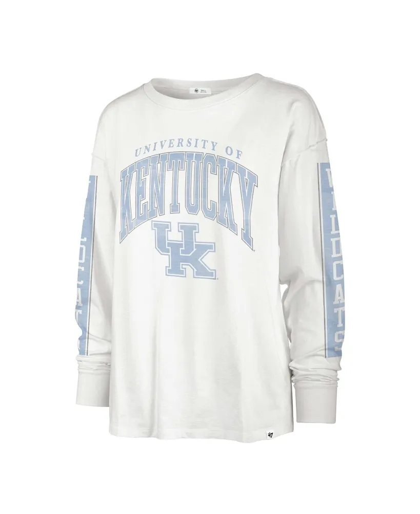 Women's '47 Brand White Kentucky Wildcats Statement Soa 3-Hit Long Sleeve T-shirt