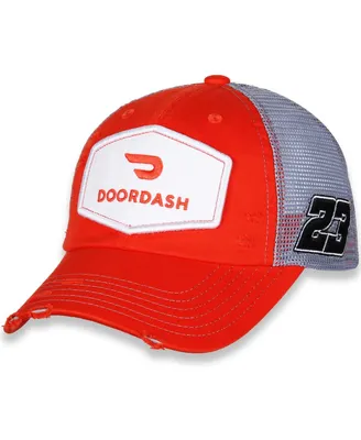 Men's Checkered Flag Sports Orange, Gray Bubba Wallace DoorDash Vintage-Like Patch Snapback Adjustable Hat