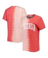 Women's Gameday Couture Red Wisconsin Badgers Find Your Groove Split-Dye T-shirt