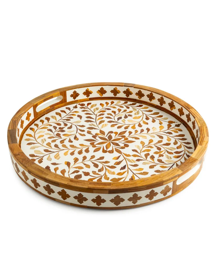 Jodhpur Wood Inlay Decorative Tray - 18"