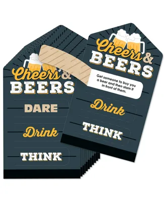 Cheers and Beers Happy Birthday Party Game - Dare, Drink, Think Pull Tabs 12 Ct