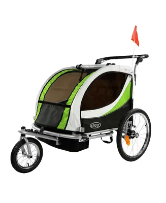 ClevrPlus Deluxe 3-in-1 Double Seat Bike Trailer Stroller Jogger for Kids