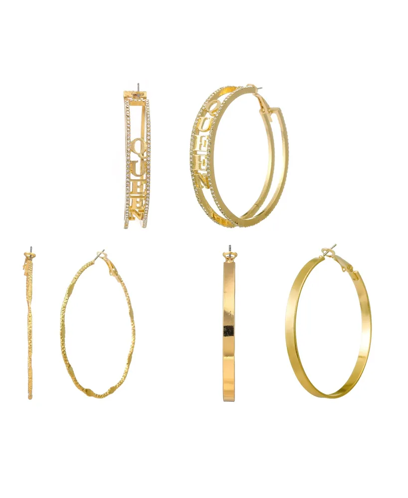 Aaliyah Trio Queen Hoop Earring Set