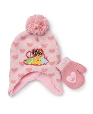 Princess Toddler Girls Hat and Mittens Set, 2 Piece