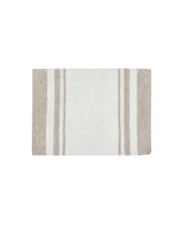 Madison Park Spa Reversible Cotton Bath Mat, Casual Striped Water