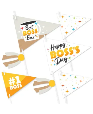 Happy Boss's Day - Triangle Best Boss Ever Pennant Flag Centerpieces - 20 Ct