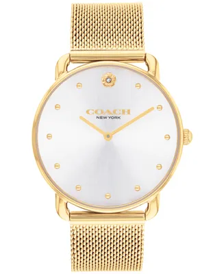 Coach Women's Elliot Gold-Tone Stainless Steel Mesh Bracelet Watch 36mm