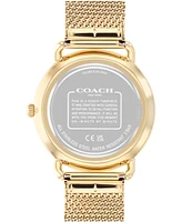 Coach Unisex Elliot Gold-Tone Stainless Steel Mesh Bracelet Watch 41mm