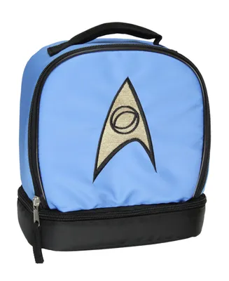 Star Trek The Original Series Spock Embroidered Science Officer Logo Dual Compartment Insulated Lunch Box Bag Tote