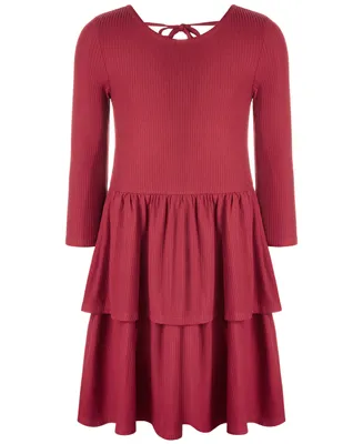 Epic Threads Big Girls Ribbed-Knit Tiered Ruffled Dress, Created for Macy's
