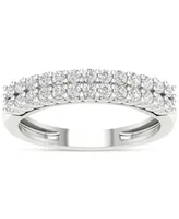 Diamond Double Row Anniversary Band (1/2 ct. t.w.) in 14k White Gold