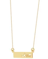 Mom Bar 17" Pendant Necklace in 10k Gold